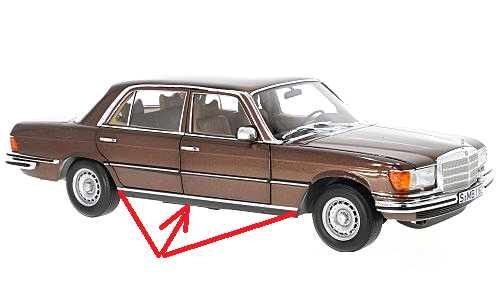 Mercedes W116 S,SE spodní lišty - 6