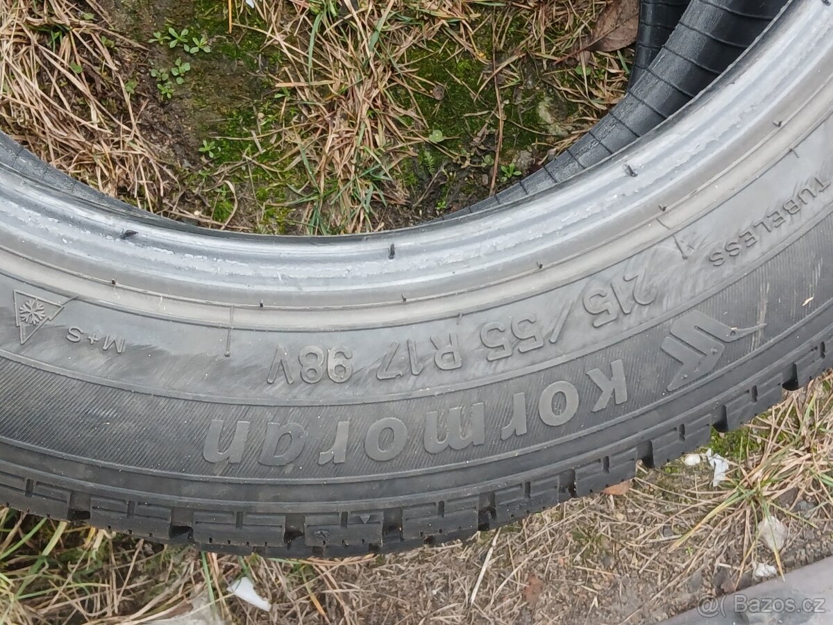 215/55 R17 zimní 6,5mm 4 kusy. - 6