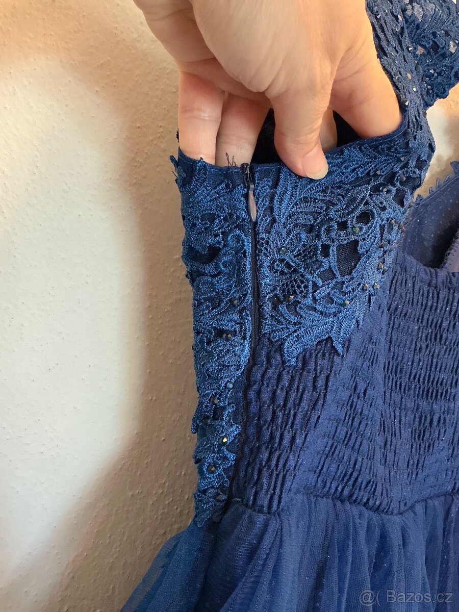 Modré plesové šaty - 6
