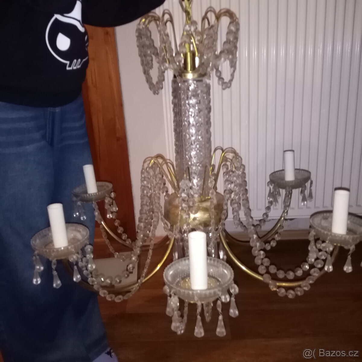 Prodám 5 starých lustrů sklo i látkové - 6