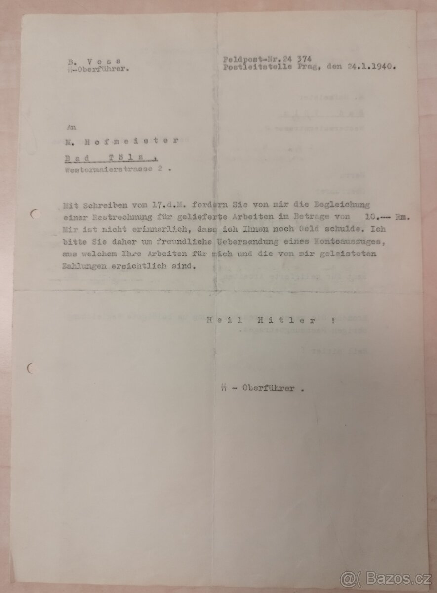 DOKUMENTY PO GENERÁL SS BERNHARD VOSS 3 - 6