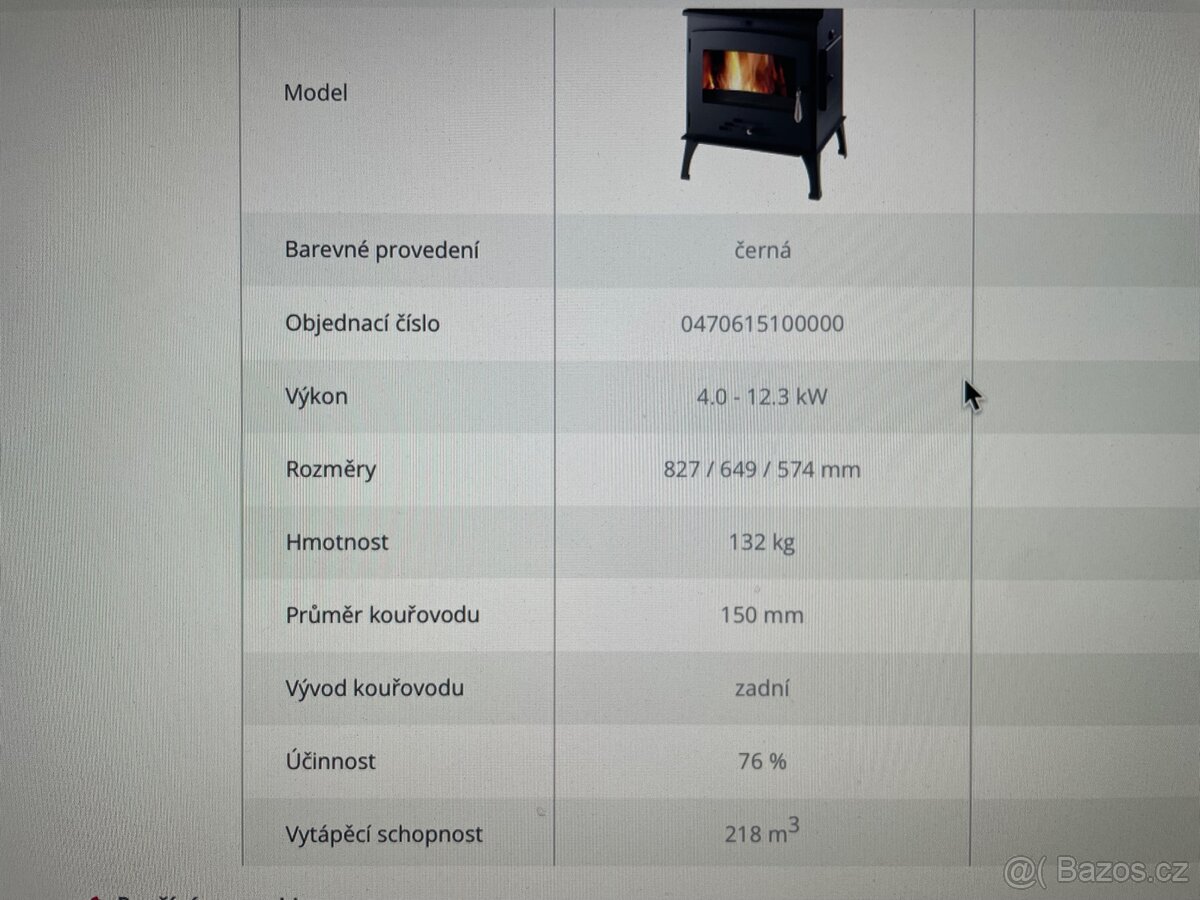 Krbová kamna ARKTIC 12s plotýnkou - 6