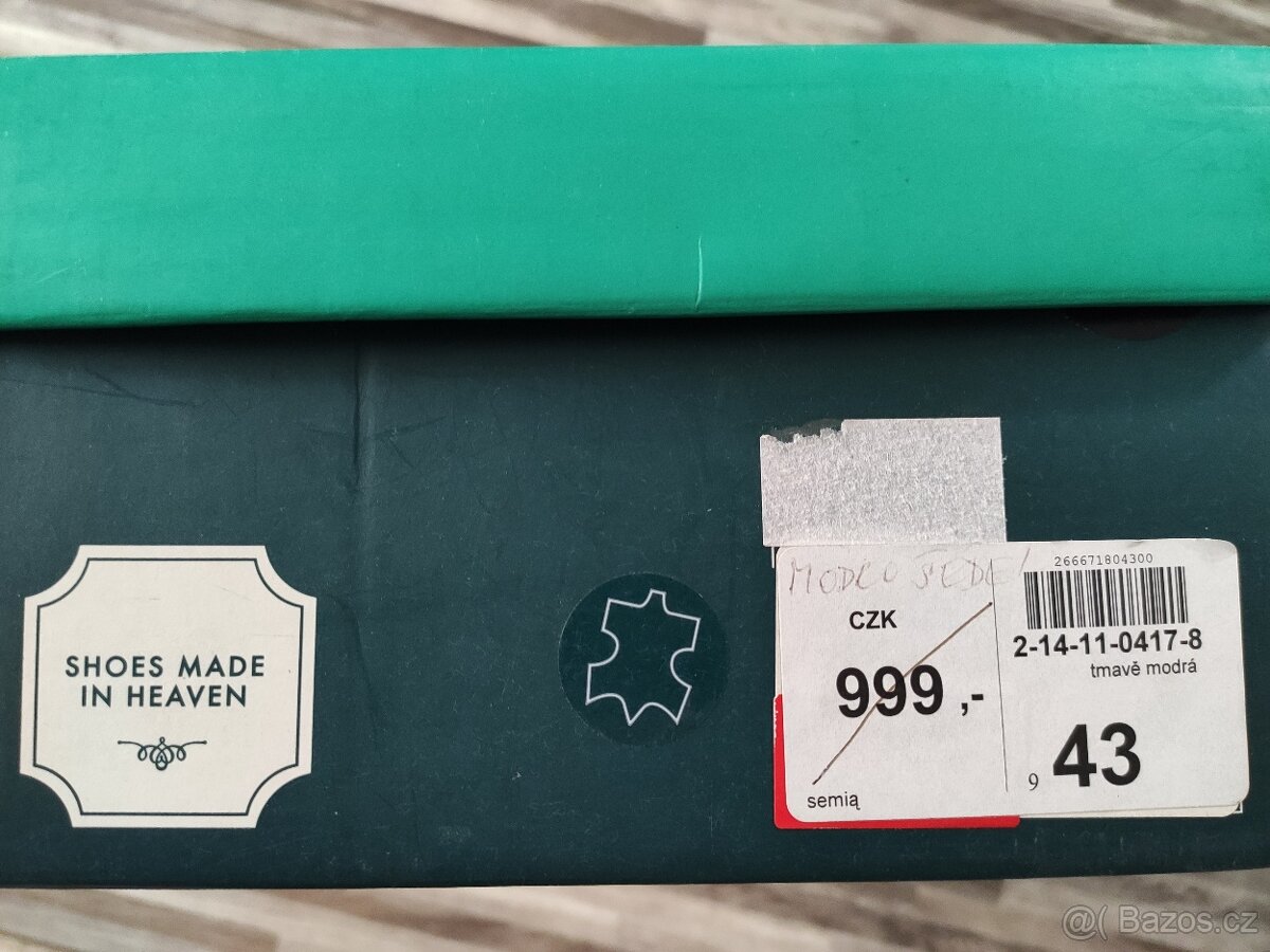 Modrošedé pánské kožené boty SMH - vel. 43 - 6