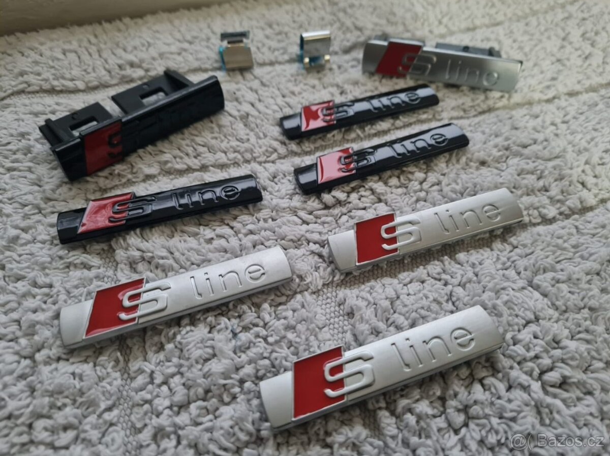 Cierne a sive Napisy S-LINE pre AUDI - 6
