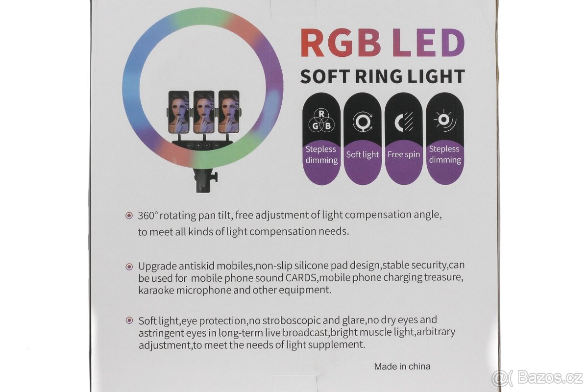 Profesionální RGB LED kruhové světlo 56 cm se stativem - 6