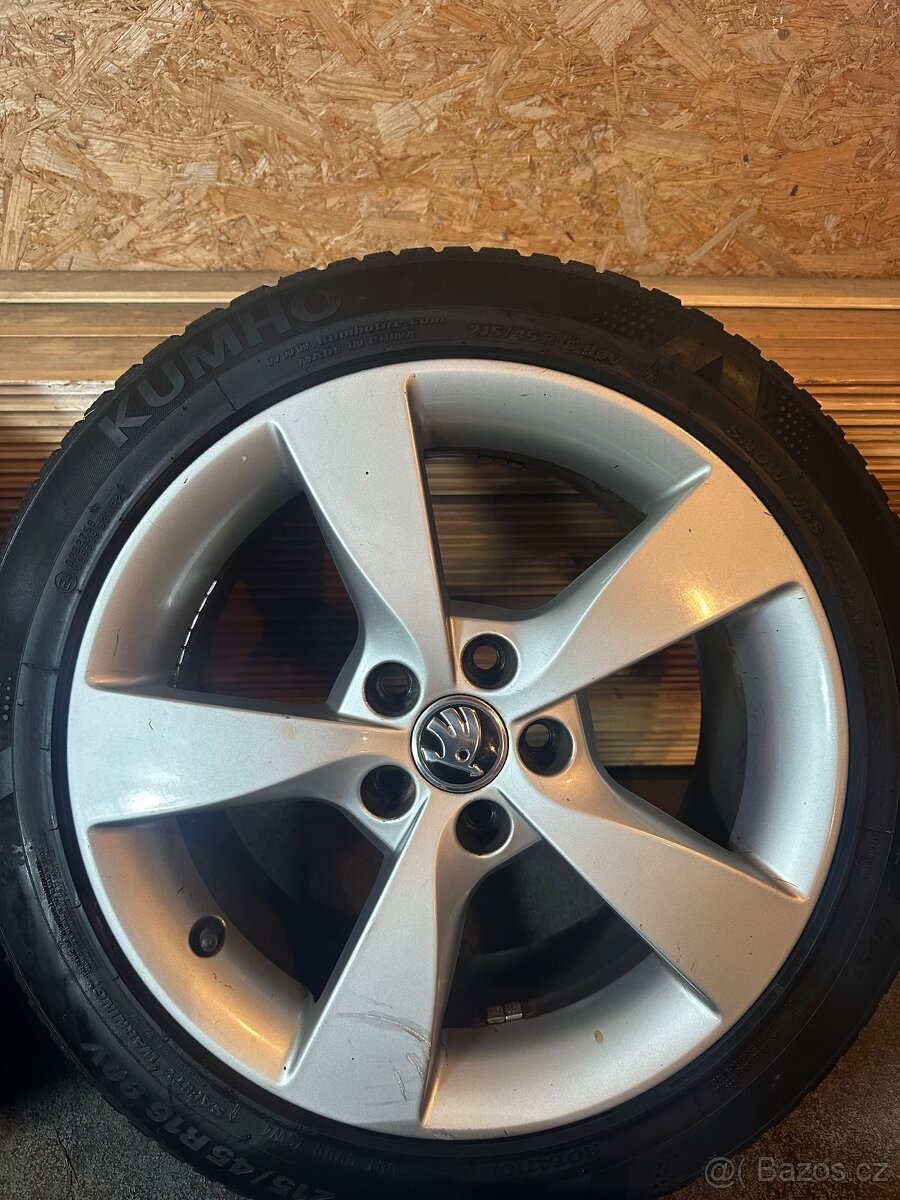 ALU Kola ŠKODA 5x100 R16 DIONE Zimní Pneu 215/45/16 - 6
