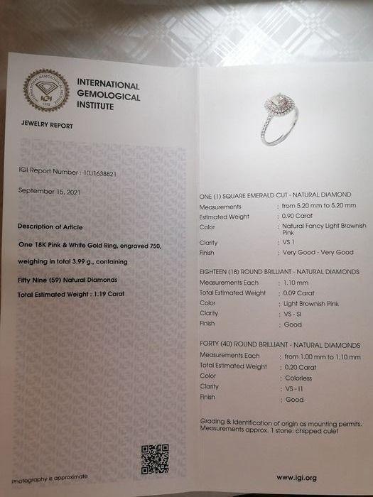 Luxusní 18K prsten s diamanty 1,19ct - certifikát IGI - 6