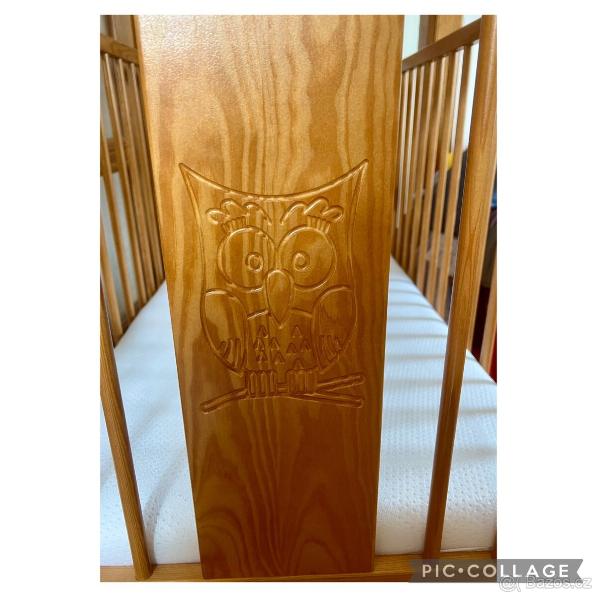 Postýlka s přebalovací komodou, dřevěná - 6