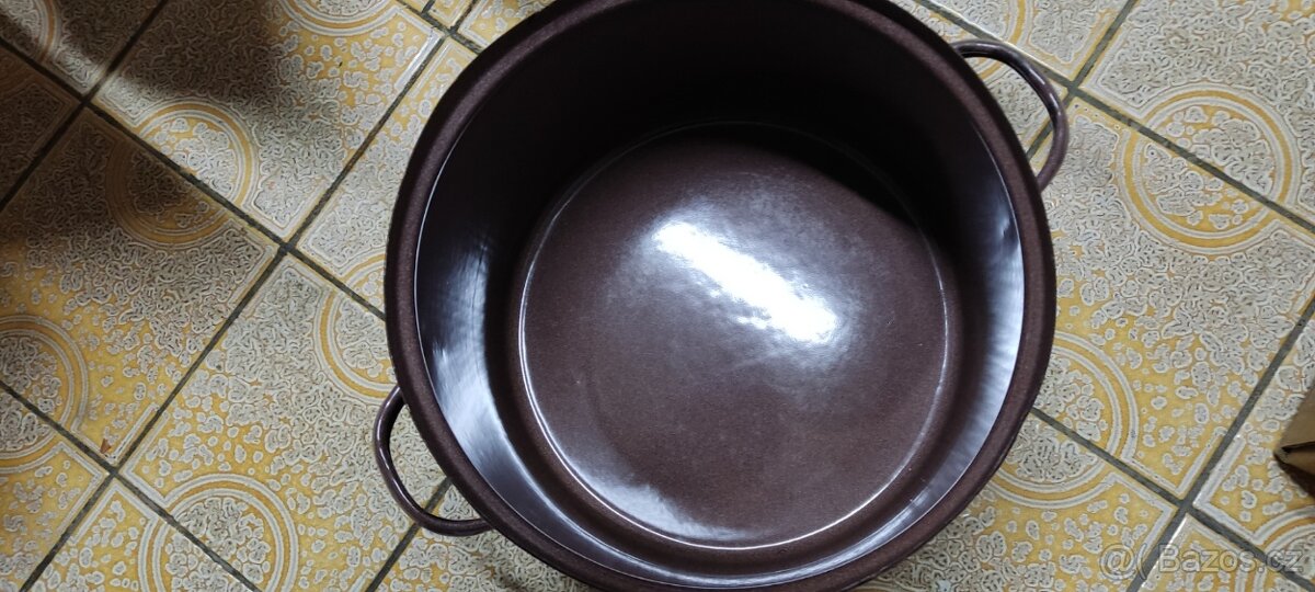 retro smaltovaná mísa a hrnec - 6