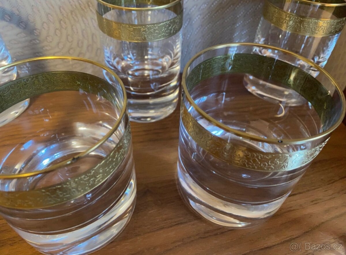 Set skleniček Moser , 18 kusů , 24K zlato, Splendid - 6