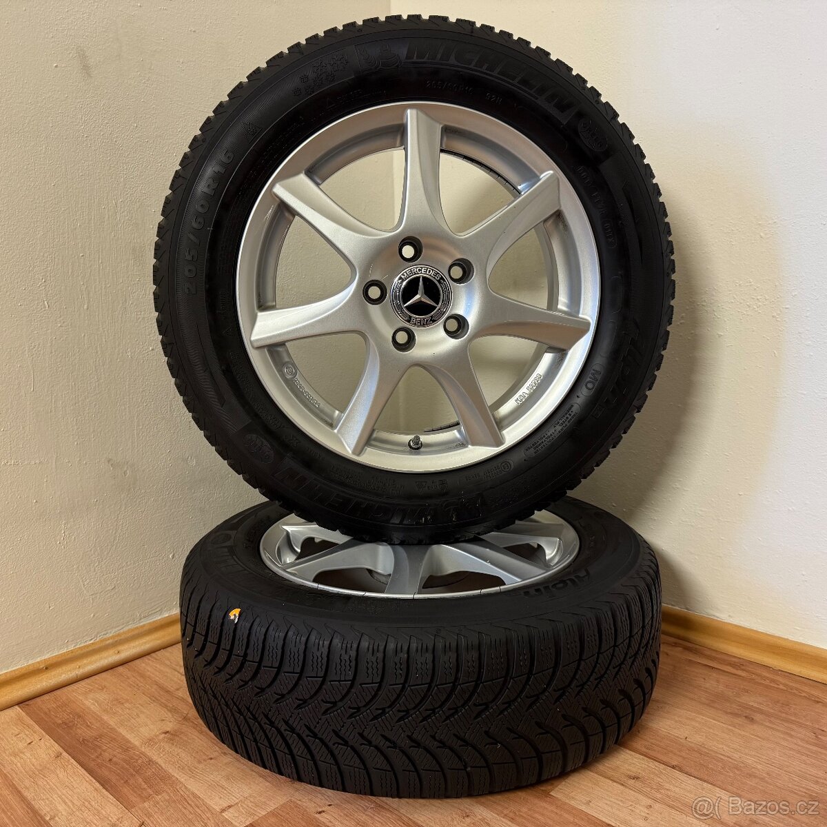 MERCEDES A/B/CLA 5x112 R16 ET44+ZIMNÍ 205/60R16 6,5/6mm - 6