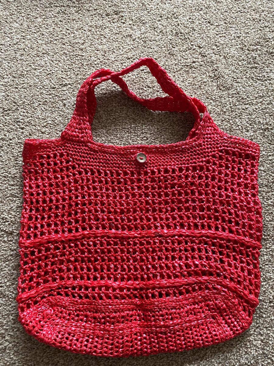 Nové lýkové tašky na knoflíky - červená, fialová - 6