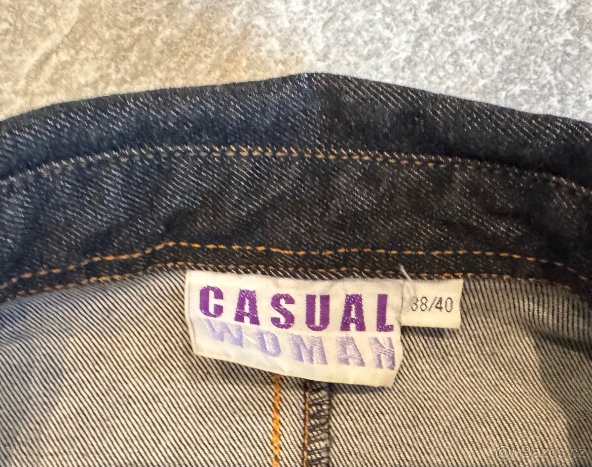 Dlouhý džínový kabátek s rozparky - Casual Woman - 6