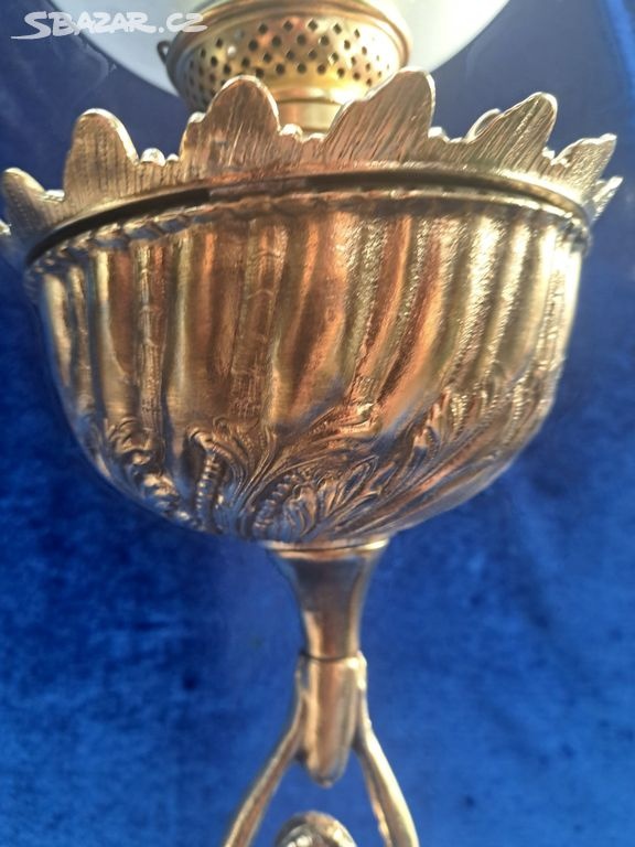 Francouzská secesní petrolejová lampa k olympiádě 1900 - 6