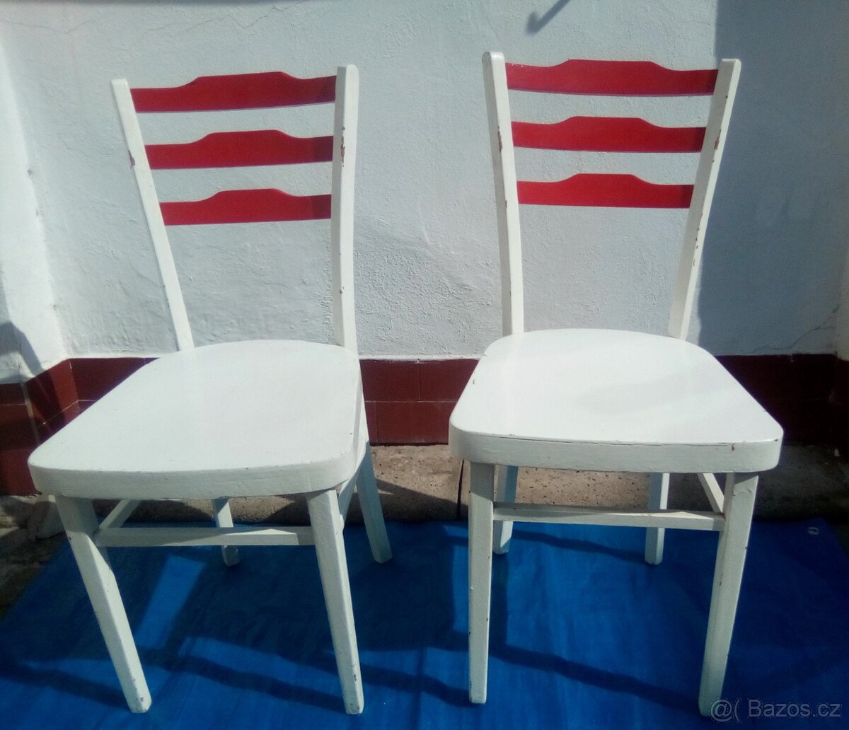 Dřevěné retro židle - 6