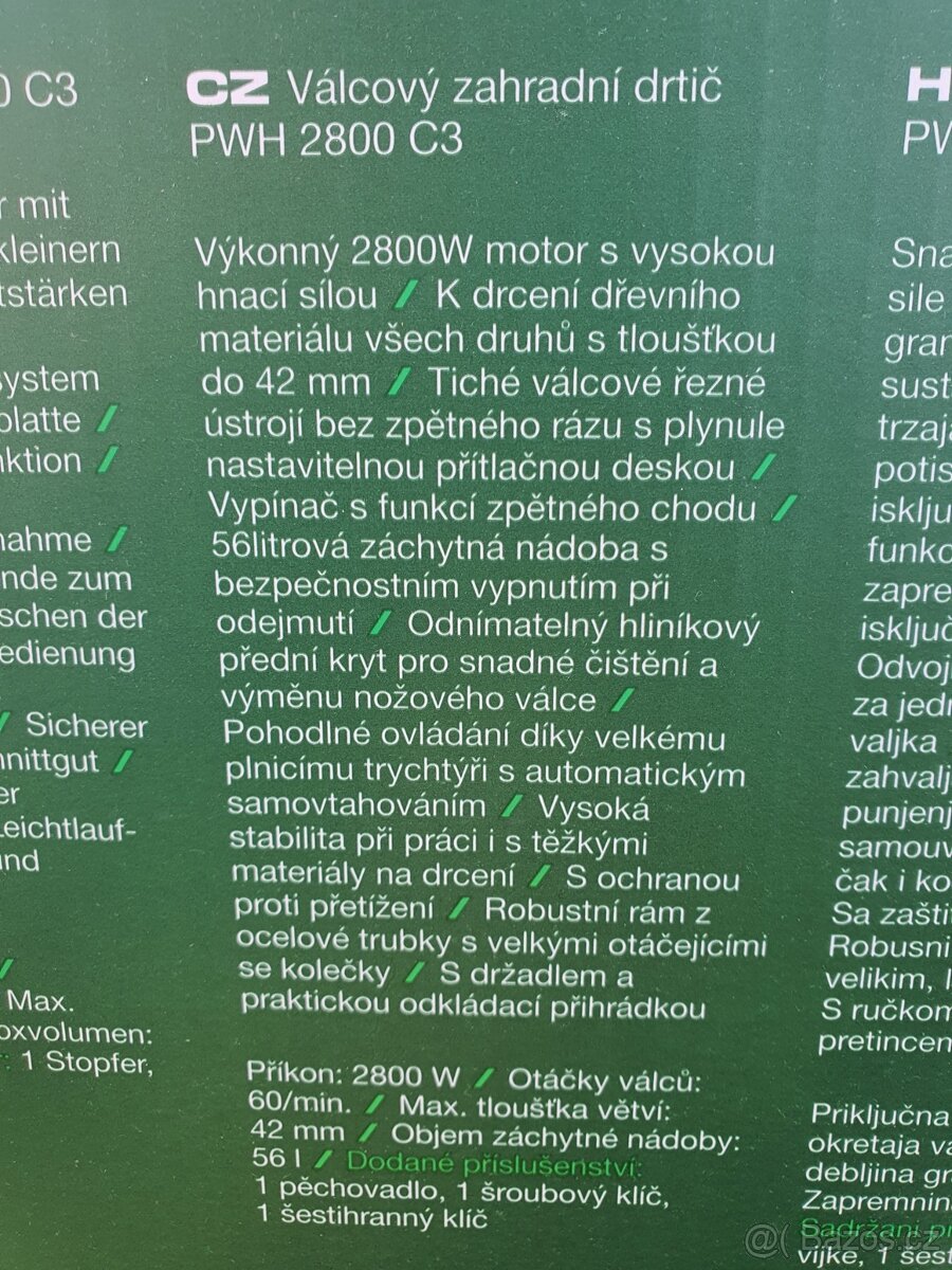 NOVÝ VÝKONNÝ zahradní drtič Parkside 2800w - 6
