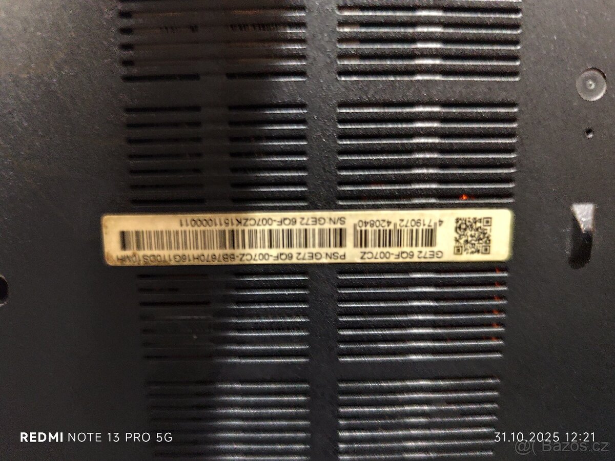 MSI GE72 Apache Pro (GE72 6QF-007CZ Apache Pro) - 6