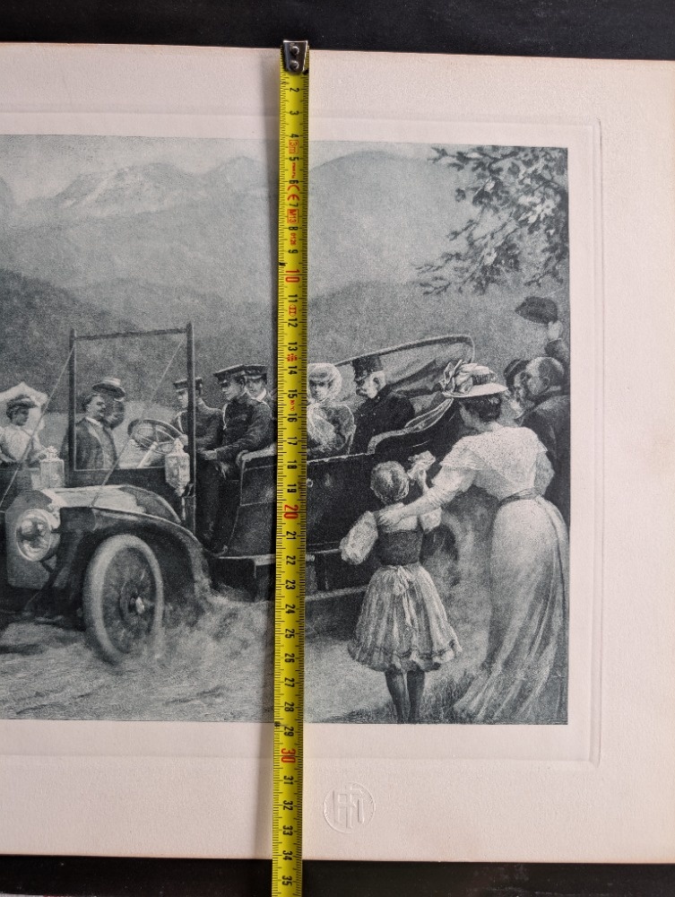 Umělecký list s tiskem+Dvojstránka časopis,císařFJ - 6