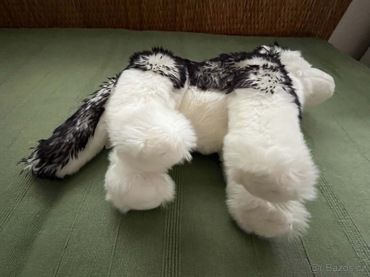 Plyšový pejsek husky černobílý - 6