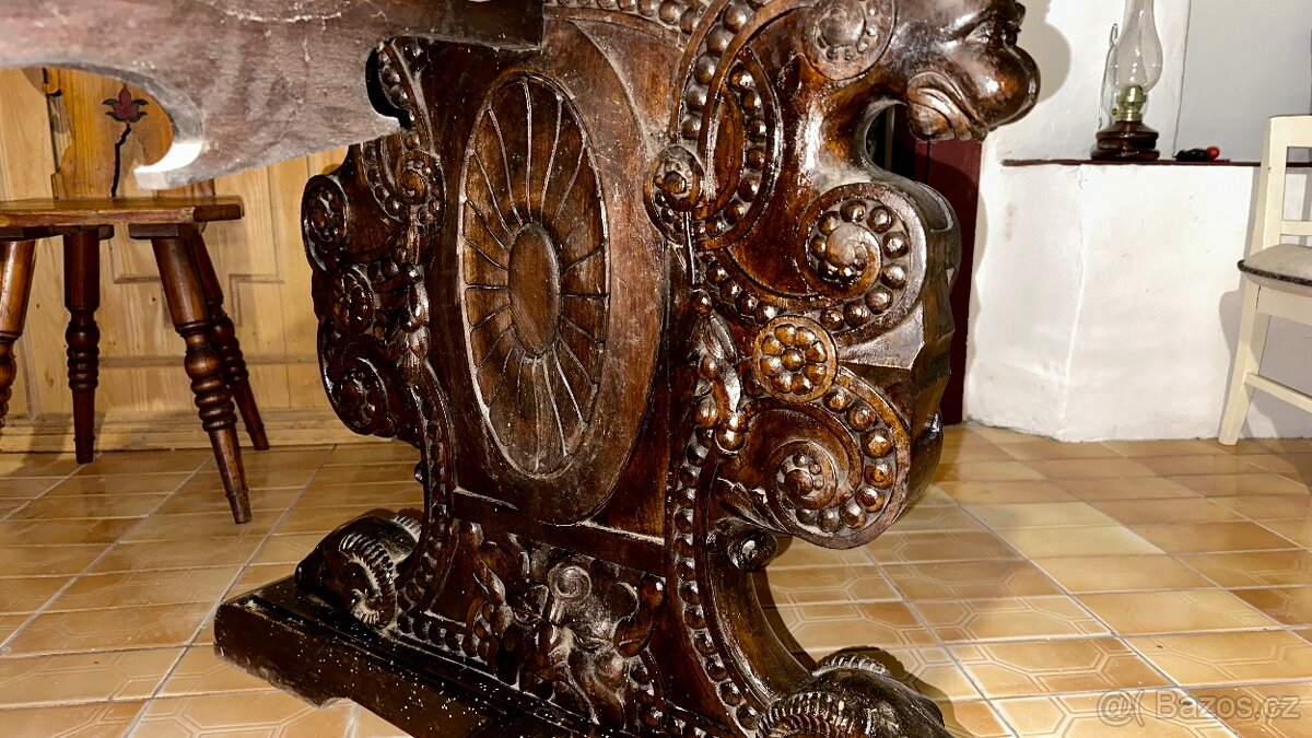 Barokní starožitný stůl 180x90x80 - 6