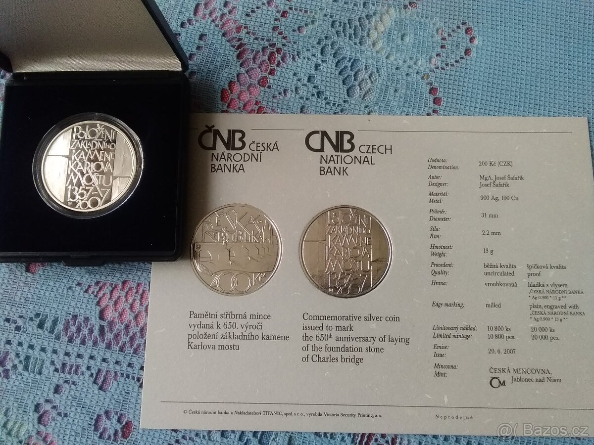 7x Pamětní mince ČR - - Proof, - 6