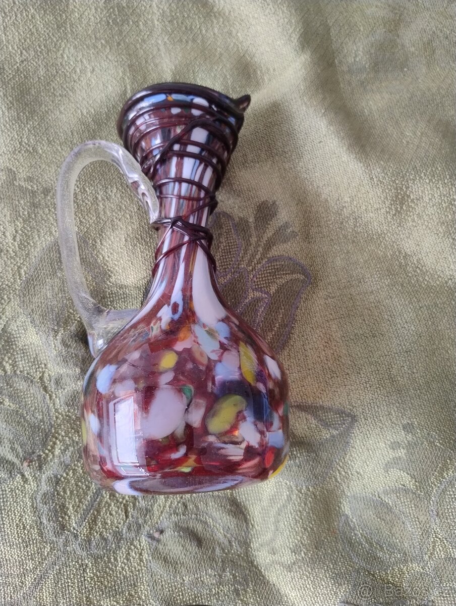 DESIGNOVÁ SKLENĚNÁ VÁZA / KARAFA - 6