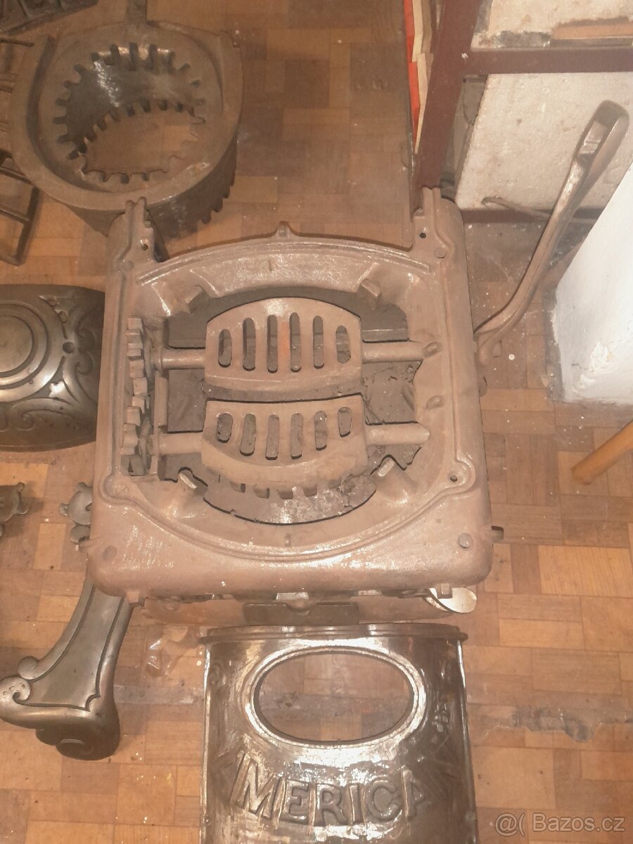 Prodám jednotlivé díly na Americká kamna Harding 12 - 6