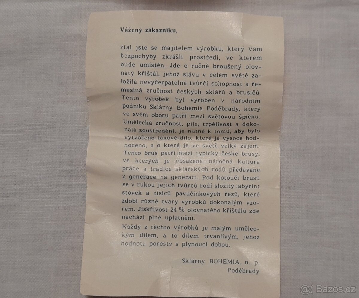 Košík Bohemia Crystal broušené sklo - 6