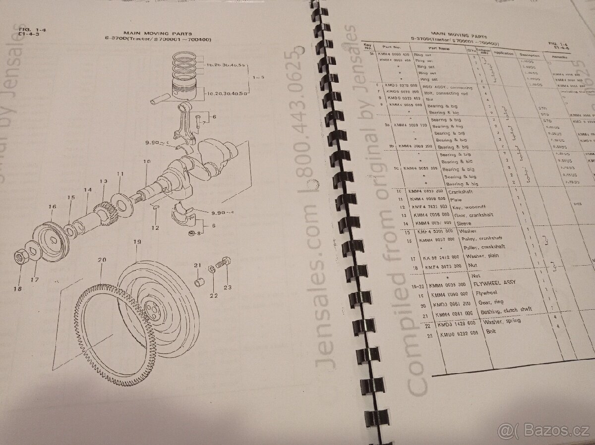 servisní manuál a seznam dílů malotraktor Mitsubishi D1300 - 6