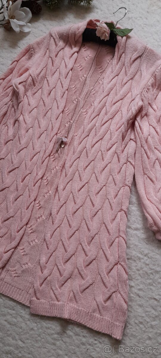 Yes Style meruňkový dlouhý kardigan - 6