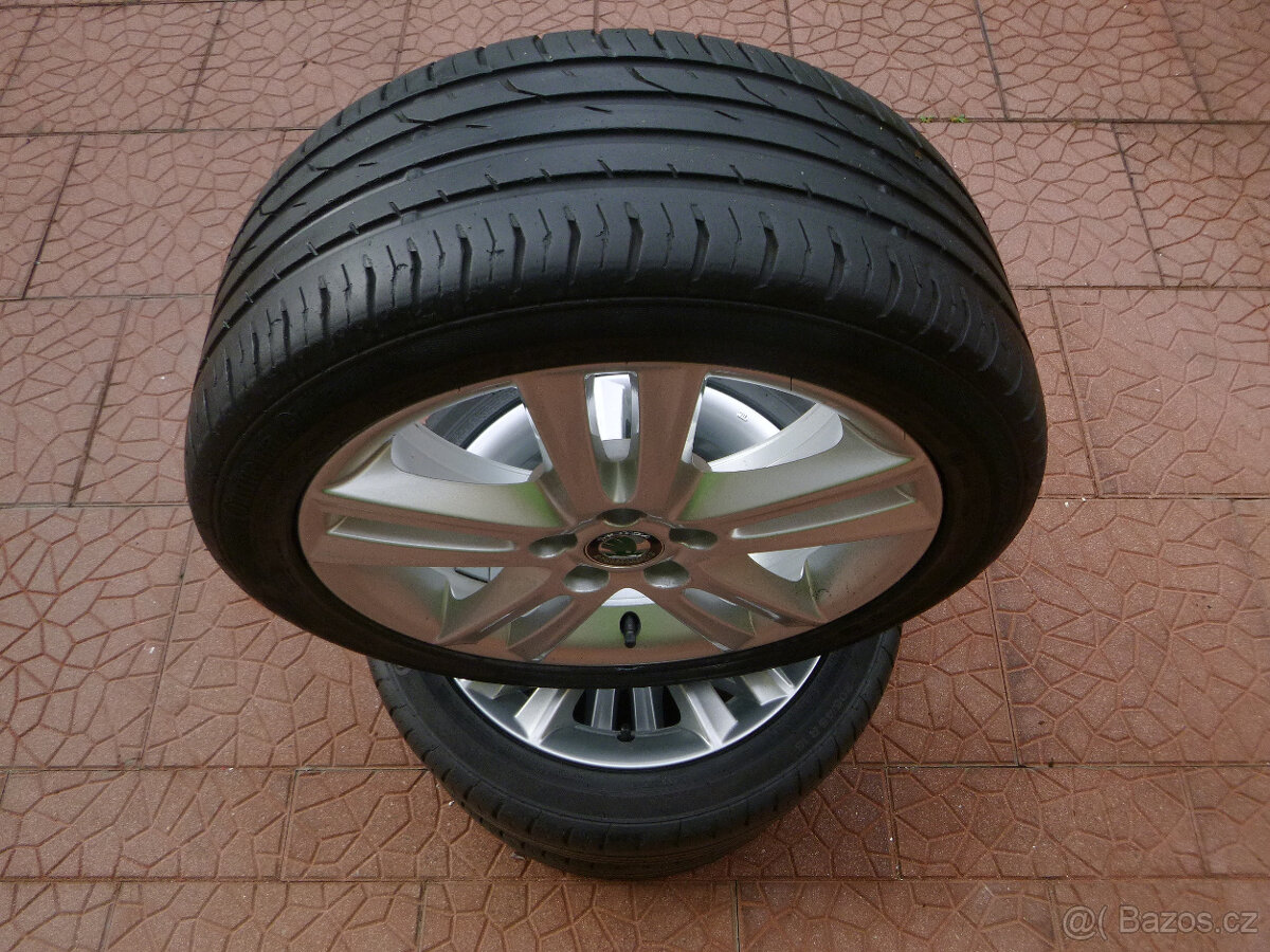 Letní sada alu - originál Škoda 5x100 6Jx16 ET43 5J0601025M - 6