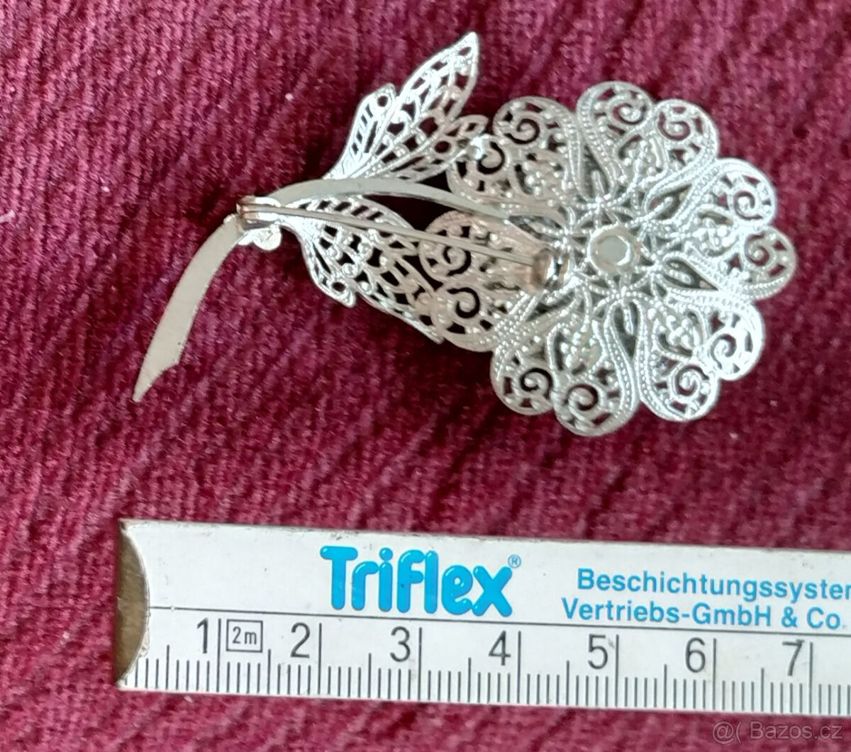 Brož stříbro filigrán, dle foto - 800,-kč - 6
