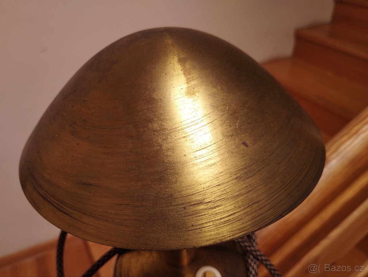 Retro mosazná lampička hříbek - 6