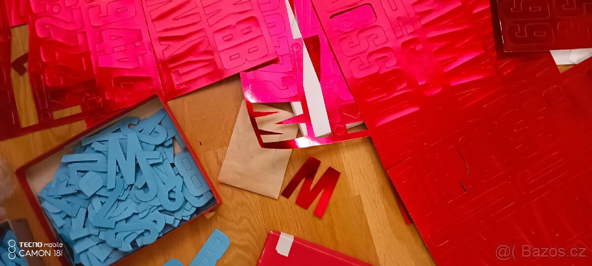 Za vše 49,-3sady nepoužité retro písmena a číslice - 6