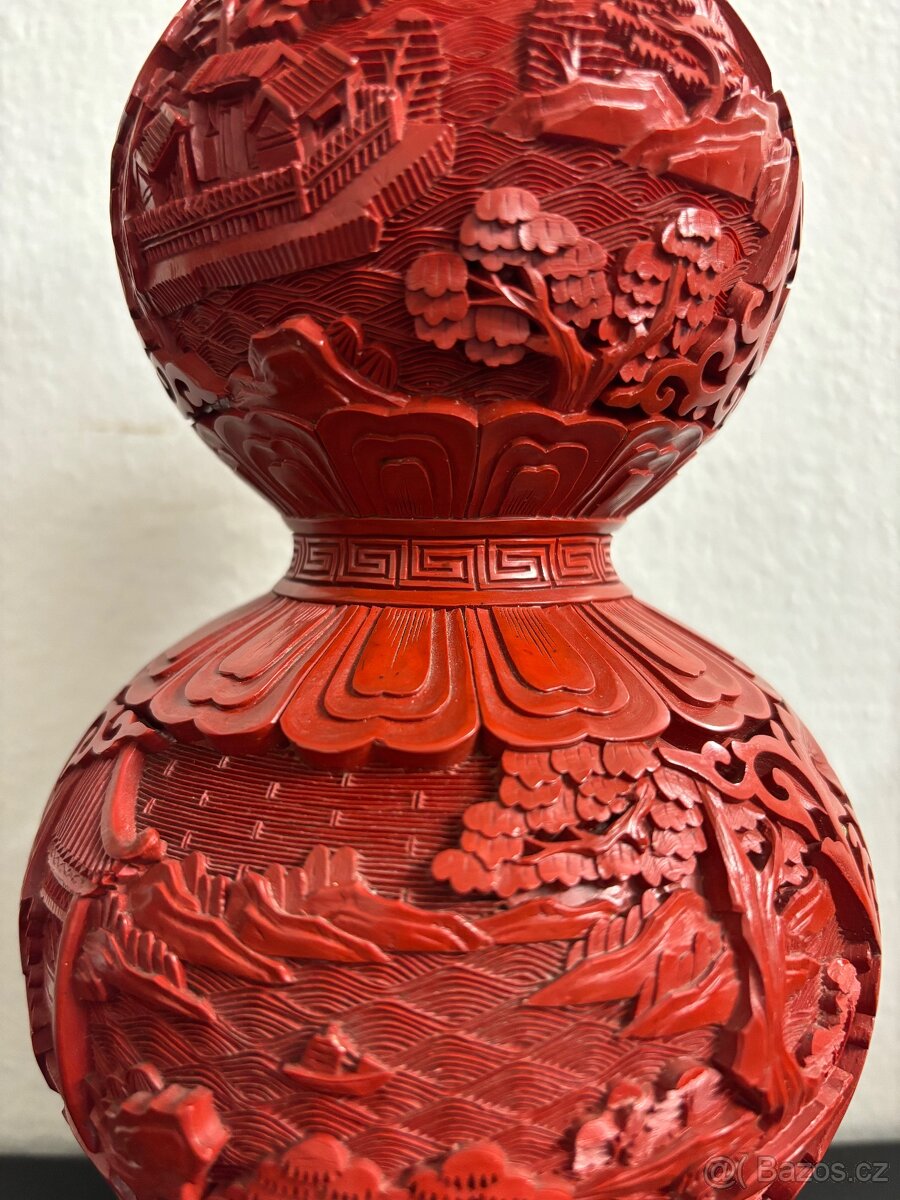 Váza - řezba v Čínském laku - 6