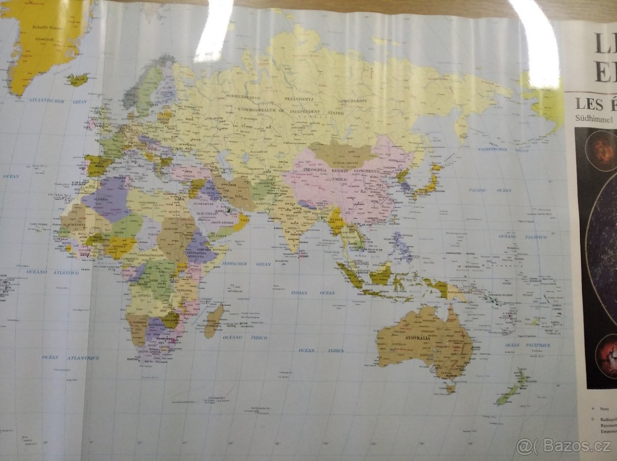 Veliký plagát plakát Mapa světa a oblohy - 6