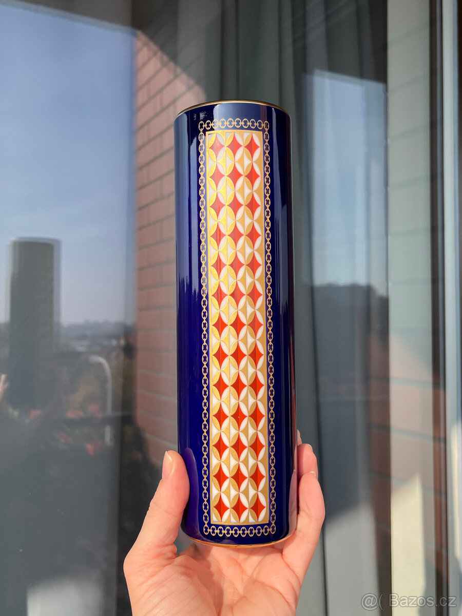 Kobaltová váza 23 cm, Heinrich Villeroy&Boch - 6