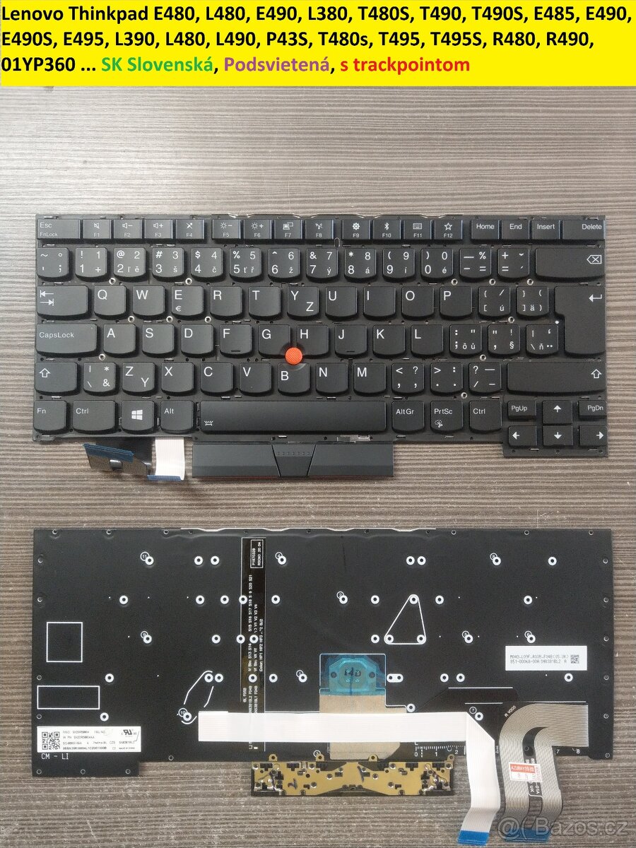 Klavesnice Lenovo T480, A485, A475, T470 //T490s, E480 - 6