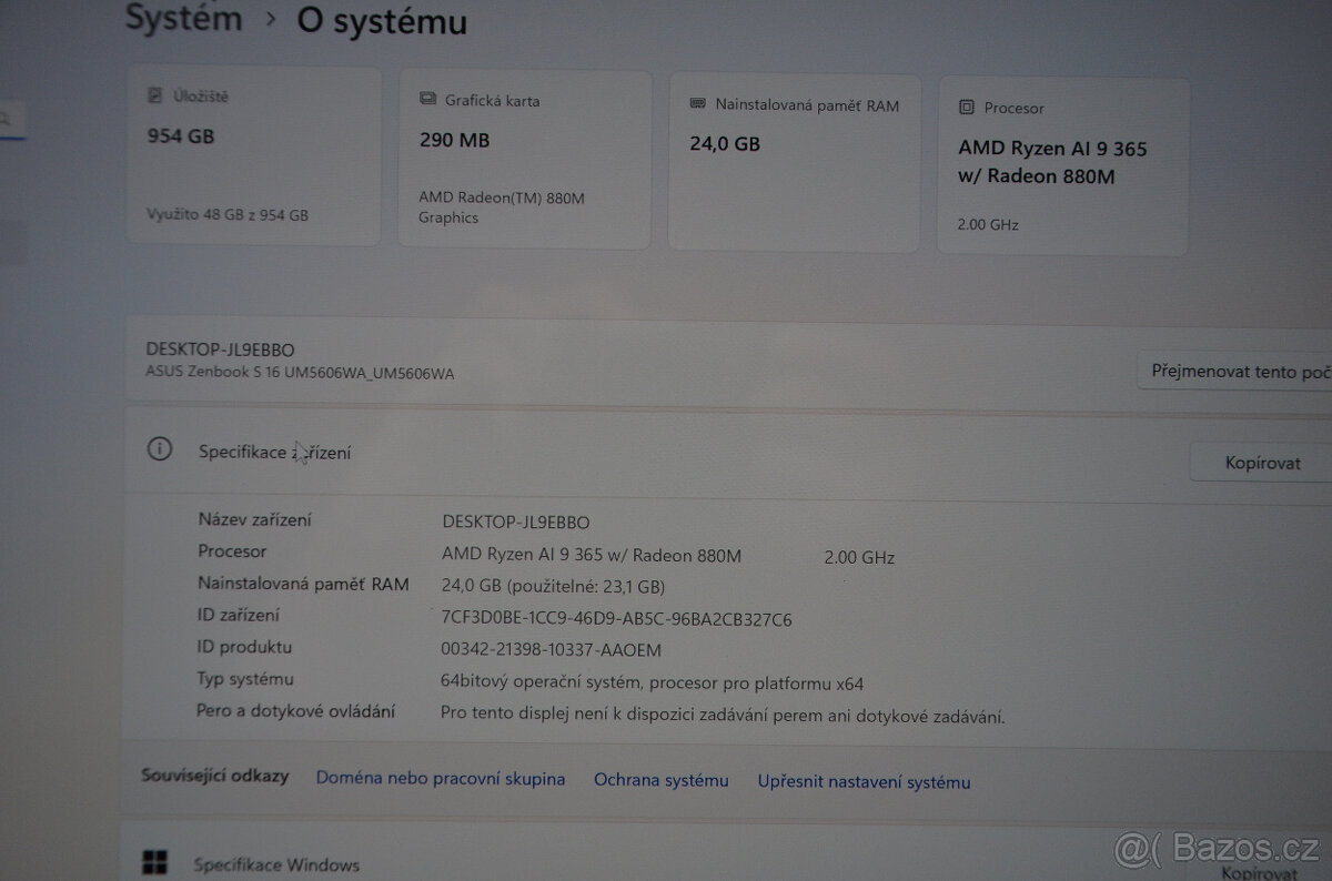 Asus Zenbook S 16 Ryzen9/24GB/SSD 1TB NVMe/Záruka - 6