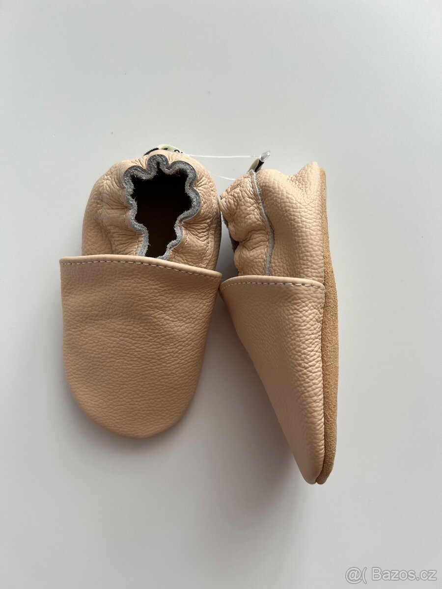 Nové šedé kožené capáčky / boty pro miminko nazouvací - 6