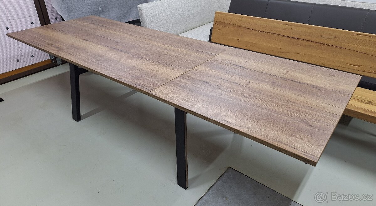 Sleva - jídelní rozkládací stůl Halifax tabák 100x200+100 cm - 6