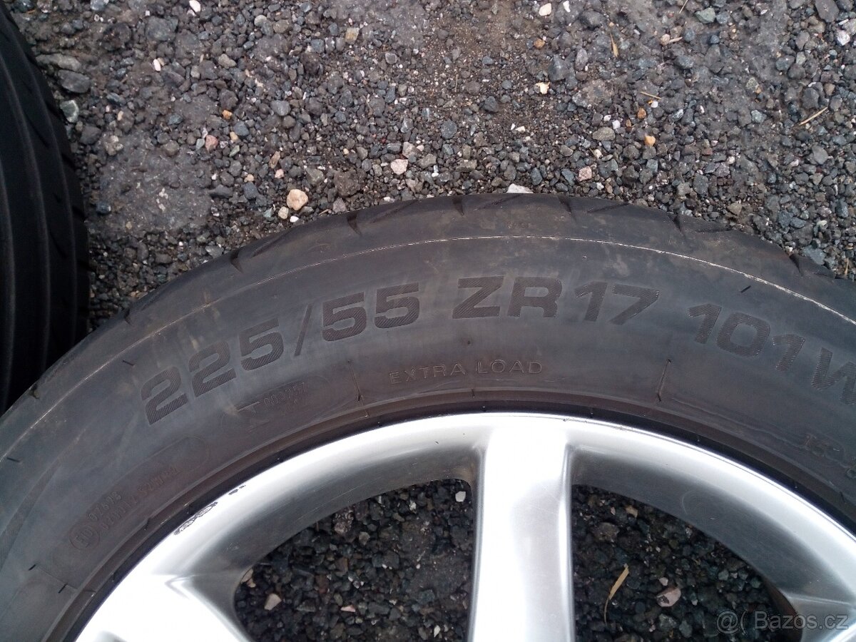 Alu kola R 17, ET 40, 5x108, vč. pneu 225/55 ZR 17 - 6