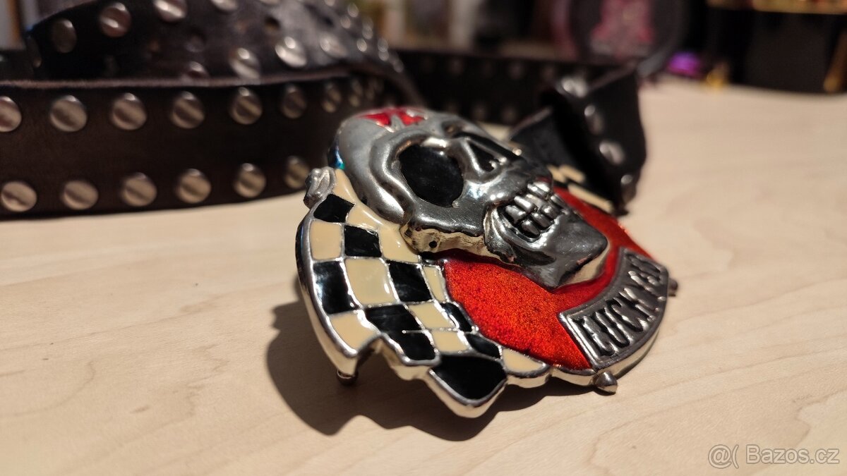 Masivní studded kožený opasek - 6