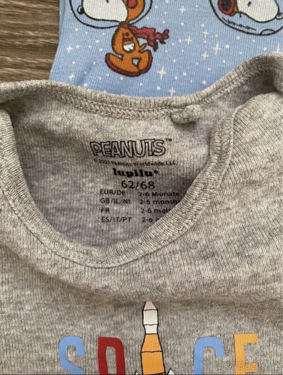 Chlapecké body s krátkým rukávem Peanuts Lupilu vel.62/68 - 6