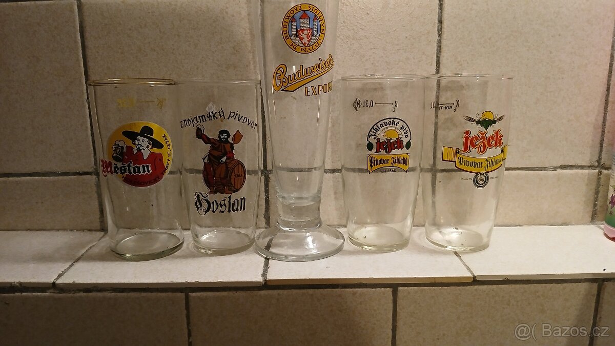 Pivni sklenice, tretinky,pullitry. - 6