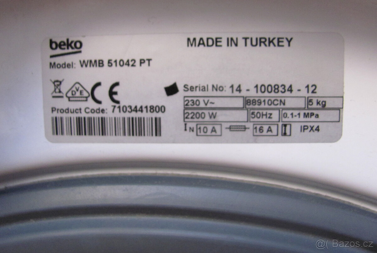 ÚZKÁ PRAČKA BEKO - 5kg - A++ - 6