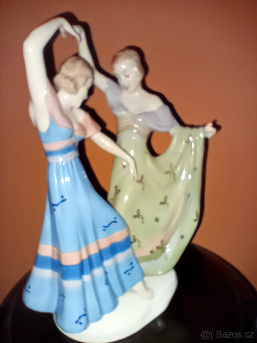 Tančící dívky. ROYAL DUX- ART-DECO sig. ELLY STROBACH - 6