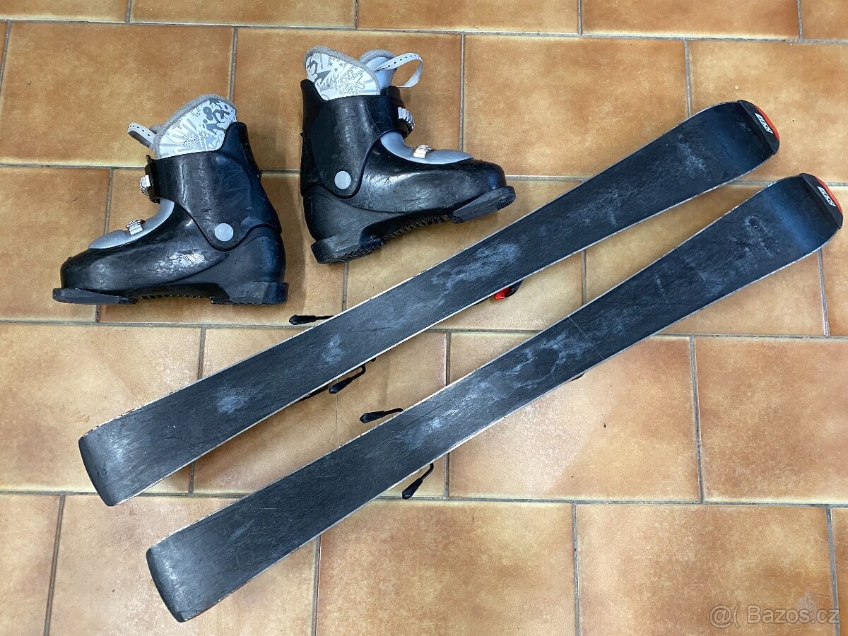 dětské lyže Elan 90cm a lyžáky Head 21cm velikost 33 - 6