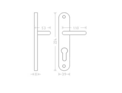 Kování AC-T Jana PZ90 klika/klika vložka, matný nikl 90mm - 6