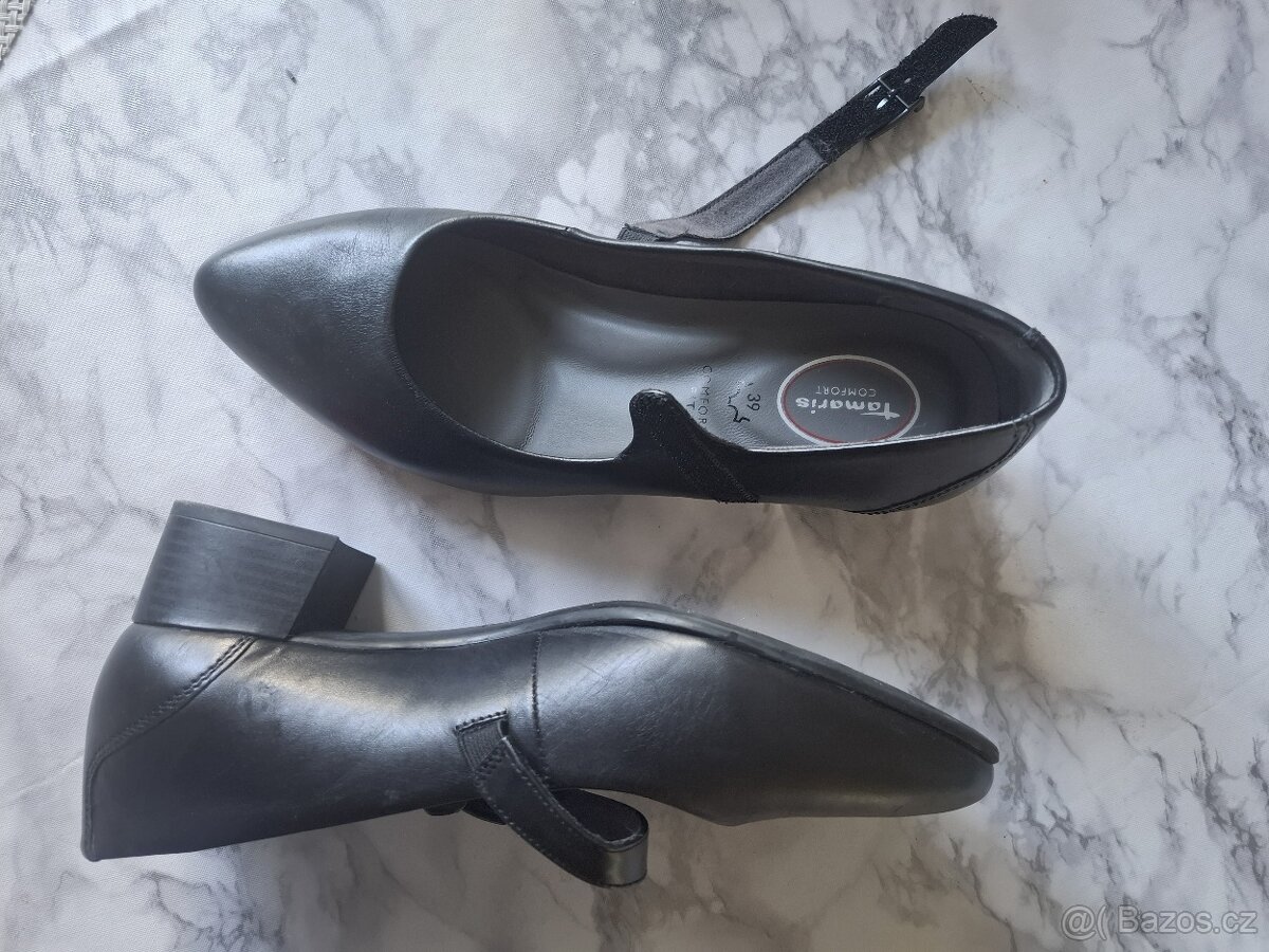 Kožené lodičky,černé,nenošené - 6